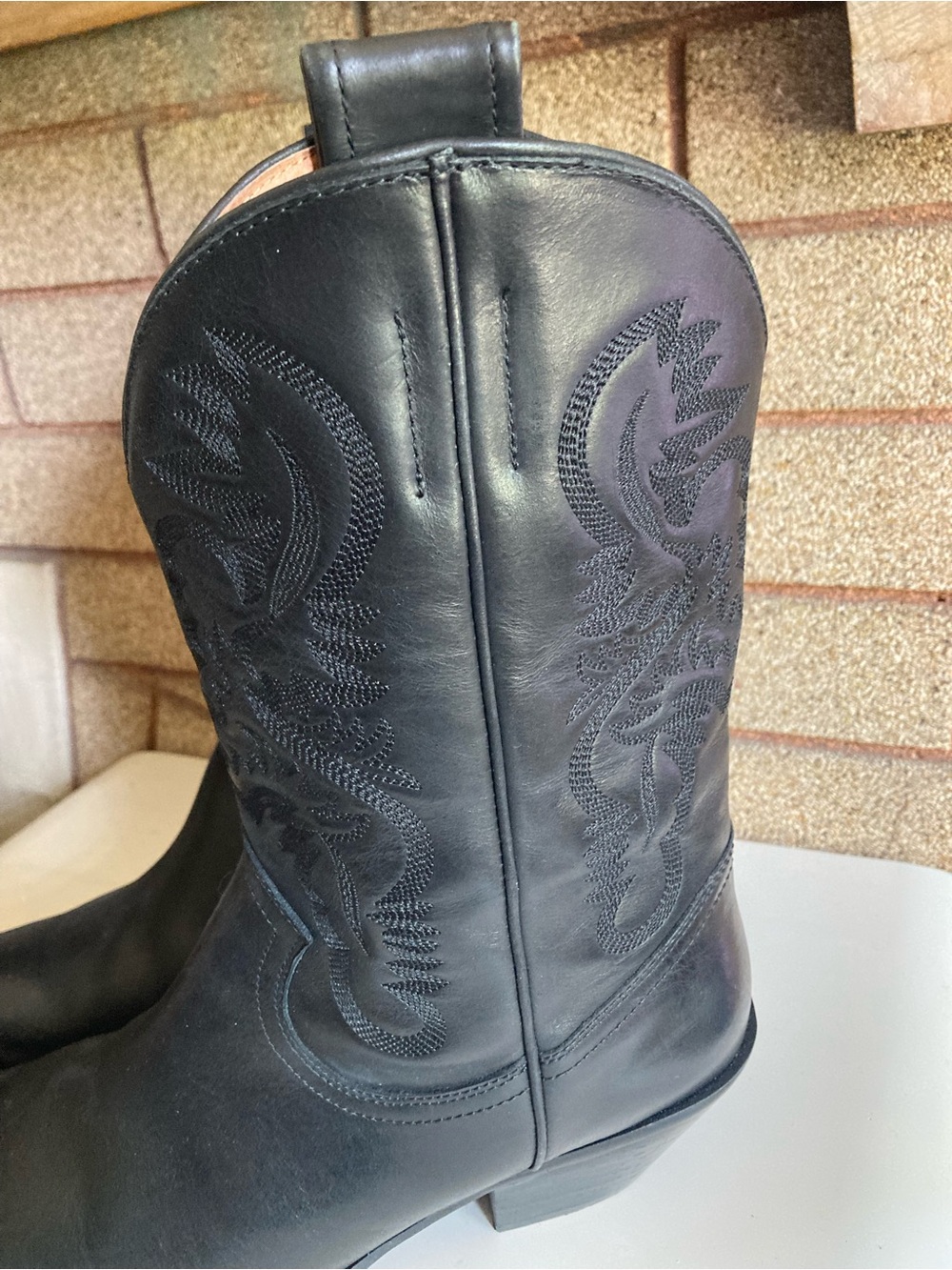Jeffrey Campbell Daggert Cowboy Boots Black Leather Women's Size 9 - Picture 5 of 11